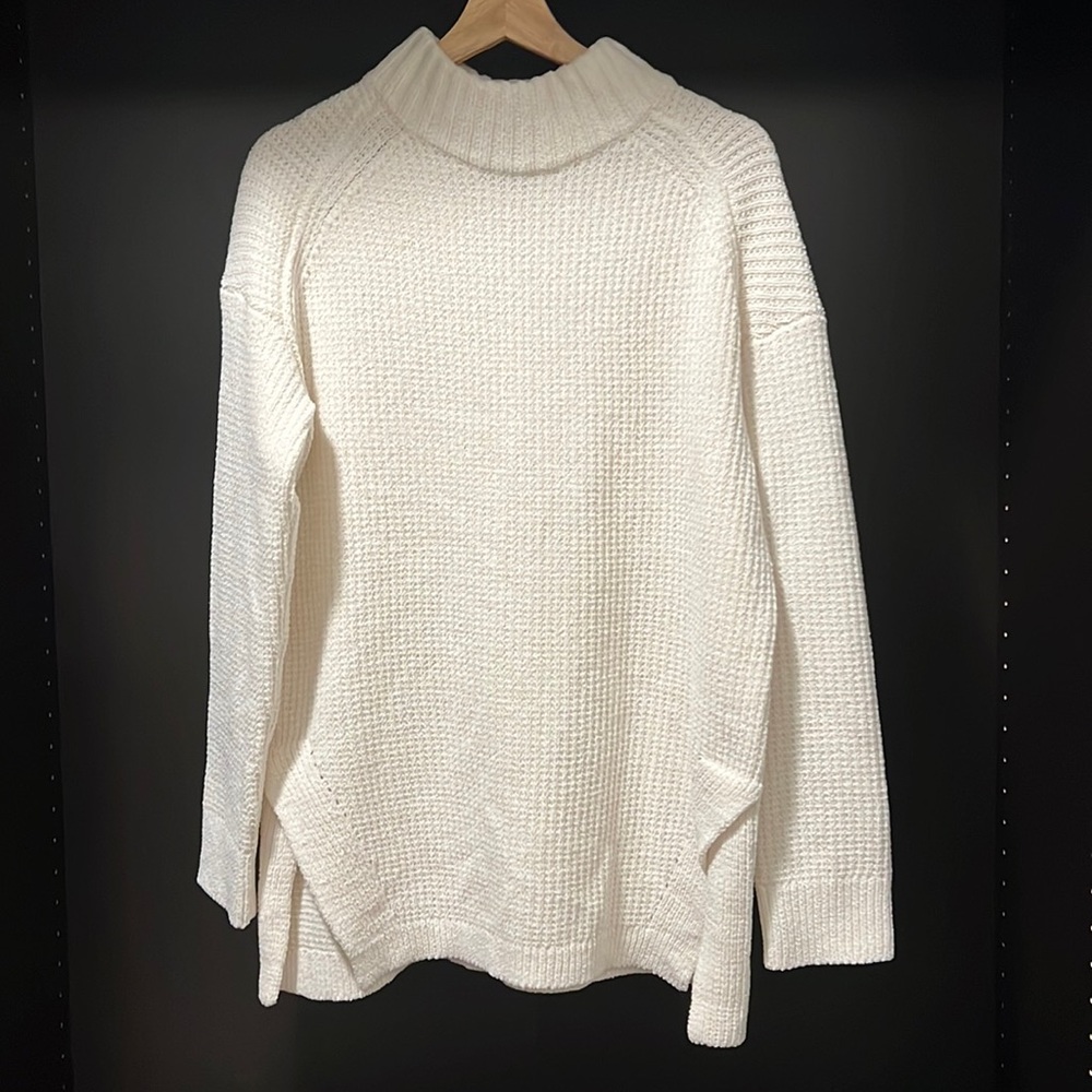 Long cream knit sweater